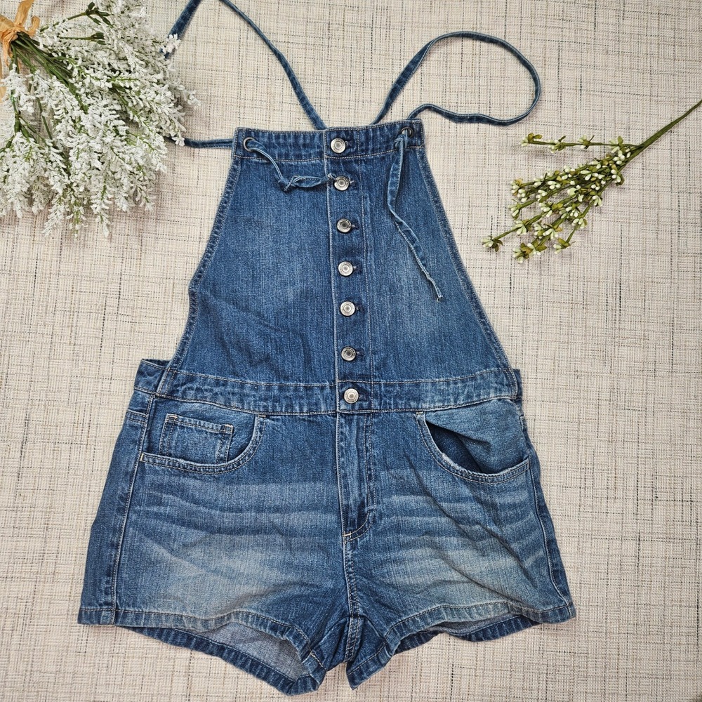 NWT‎ American Eagle Womens Denim Shortalls Medium Wash Overalls Size Small